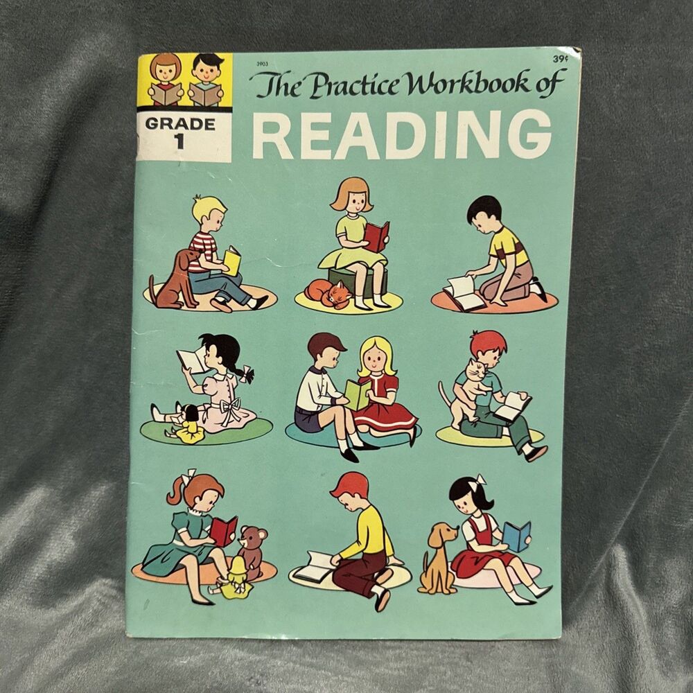 Vintage 1961 The Practice Workbook of Reading Grade 1 Treasure Books
